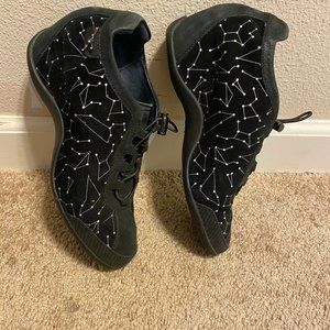 Leather Black Astrological Rhinestone Shoes Sz 7